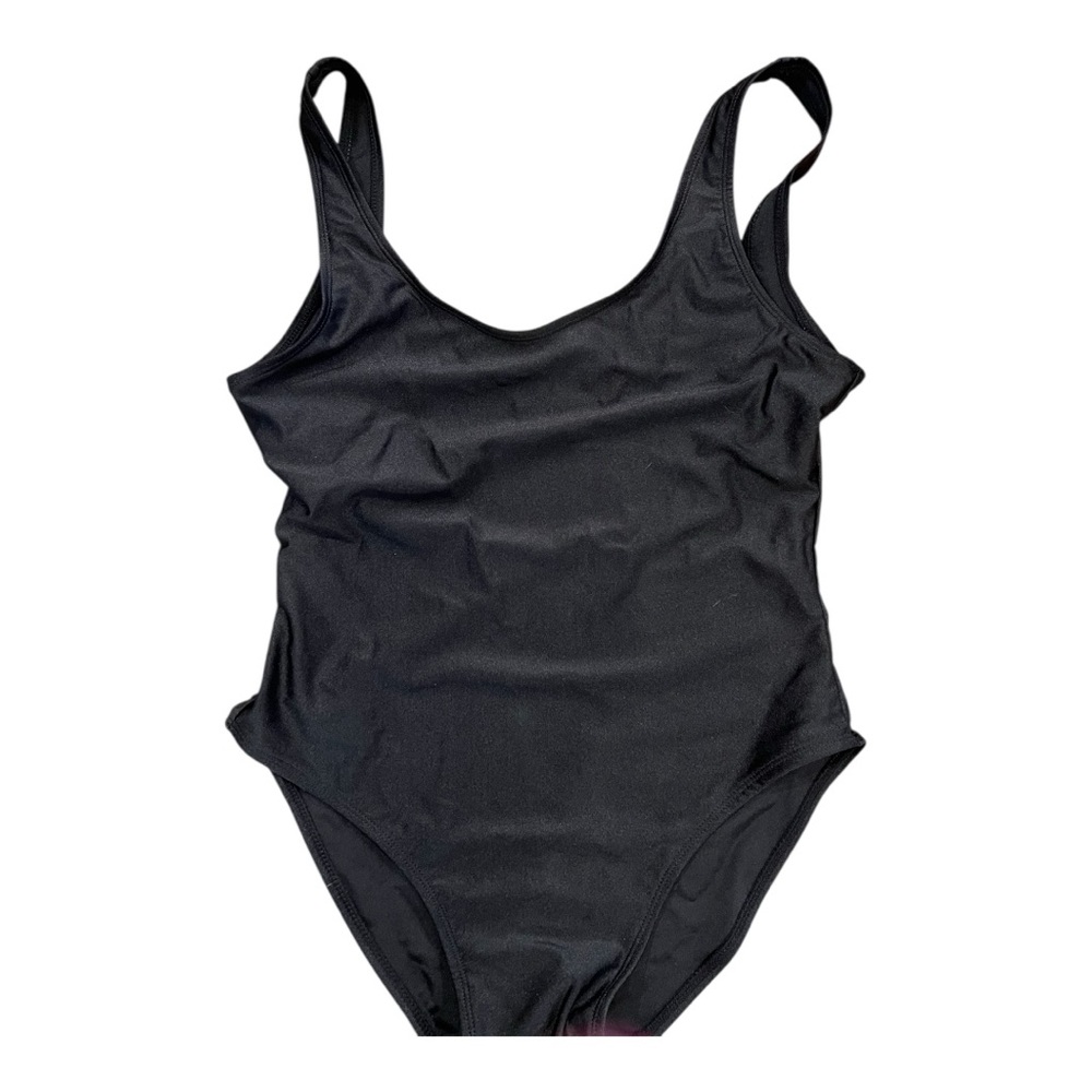 Commense Black One Piece Scoop Neck Swimsuit Size Medium NWT